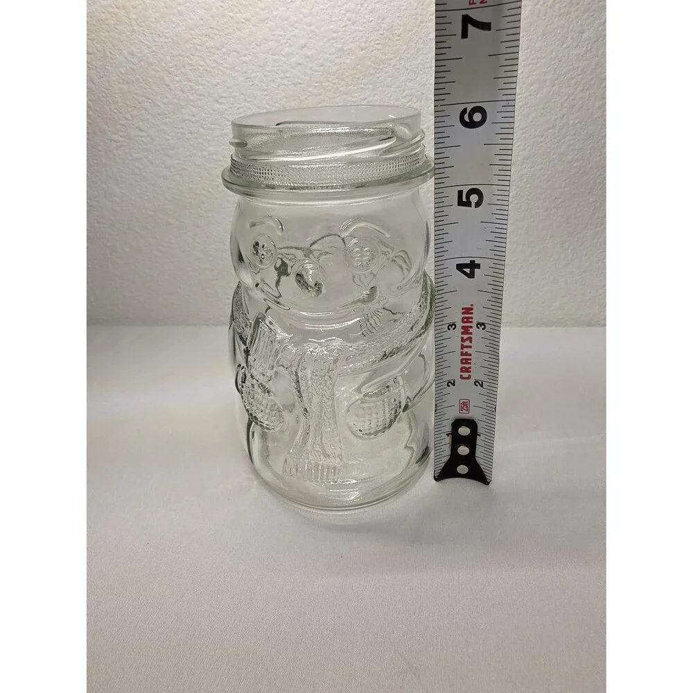 Vintage Snowman Glass Jar – Christmas Candy Container, Retro Holiday Kitchen